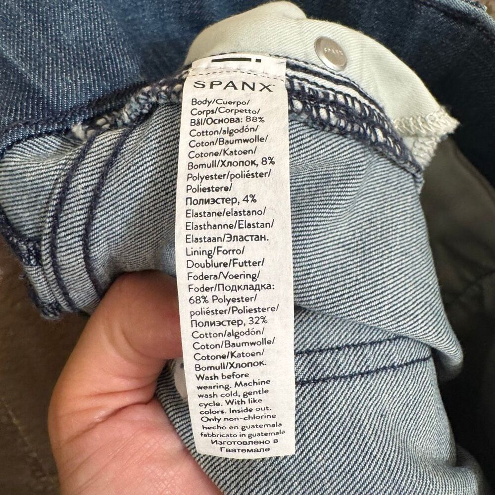 Spanx Cropped Kick Flare Pull On Jeans Size XL Vintage Indigo NWT - Picture 4 of 7